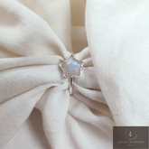 Natural Moonstone Electroplated Ring, Handmade Gemstone Ring, Statement Star Stone Ring, Hippie Bohemian Ring, June Birthstone, Gift For MOM